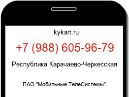 Информация о номере телефона +7 (988) 605-96-79: регион, оператор