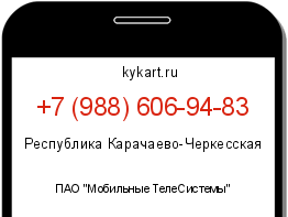 Информация о номере телефона +7 (988) 606-94-83: регион, оператор