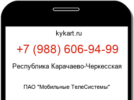 Информация о номере телефона +7 (988) 606-94-99: регион, оператор