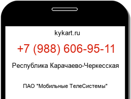 Информация о номере телефона +7 (988) 606-95-11: регион, оператор