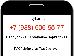 Информация о номере телефона +7 (988) 606-95-77: регион, оператор