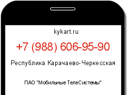 Информация о номере телефона +7 (988) 606-95-90: регион, оператор