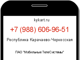 Информация о номере телефона +7 (988) 606-96-51: регион, оператор