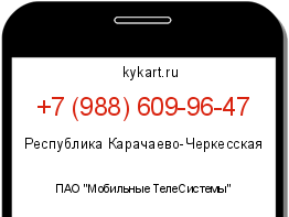 Информация о номере телефона +7 (988) 609-96-47: регион, оператор