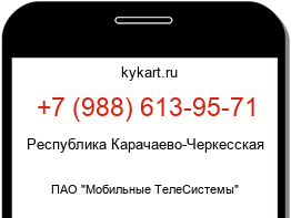 Информация о номере телефона +7 (988) 613-95-71: регион, оператор