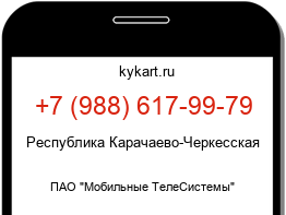 Информация о номере телефона +7 (988) 617-99-79: регион, оператор