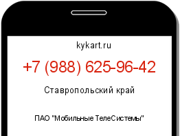 Информация о номере телефона +7 (988) 625-96-42: регион, оператор