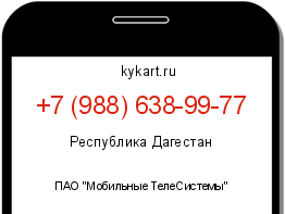 Информация о номере телефона +7 (988) 638-99-77: регион, оператор