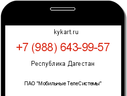 Информация о номере телефона +7 (988) 643-99-57: регион, оператор