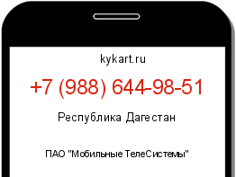 Информация о номере телефона +7 (988) 644-98-51: регион, оператор