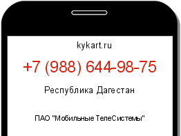 Информация о номере телефона +7 (988) 644-98-75: регион, оператор