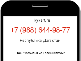 Информация о номере телефона +7 (988) 644-98-77: регион, оператор