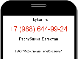 Информация о номере телефона +7 (988) 644-99-24: регион, оператор