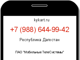 Информация о номере телефона +7 (988) 644-99-42: регион, оператор