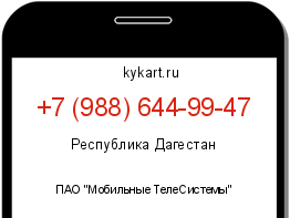 Информация о номере телефона +7 (988) 644-99-47: регион, оператор
