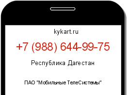 Информация о номере телефона +7 (988) 644-99-75: регион, оператор