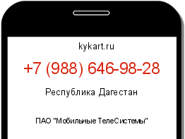 Информация о номере телефона +7 (988) 646-98-28: регион, оператор
