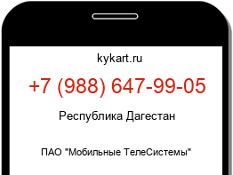 Информация о номере телефона +7 (988) 647-99-05: регион, оператор
