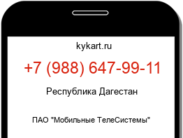 Информация о номере телефона +7 (988) 647-99-11: регион, оператор