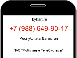 Информация о номере телефона +7 (988) 649-90-17: регион, оператор