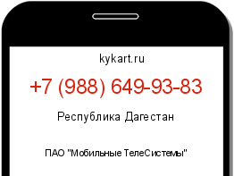 Информация о номере телефона +7 (988) 649-93-83: регион, оператор