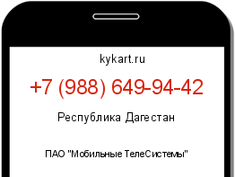 Информация о номере телефона +7 (988) 649-94-42: регион, оператор