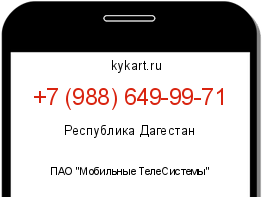 Информация о номере телефона +7 (988) 649-99-71: регион, оператор