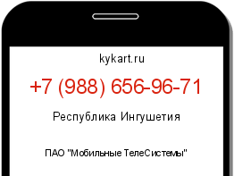Информация о номере телефона +7 (988) 656-96-71: регион, оператор