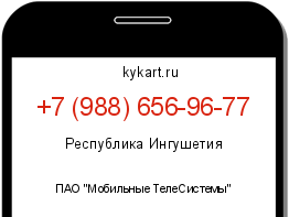 Информация о номере телефона +7 (988) 656-96-77: регион, оператор