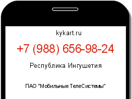 Информация о номере телефона +7 (988) 656-98-24: регион, оператор
