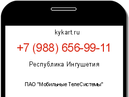 Информация о номере телефона +7 (988) 656-99-11: регион, оператор