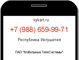 Информация о номере телефона +7 (988) 659-99-71: регион, оператор
