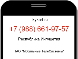 Информация о номере телефона +7 (988) 661-97-57: регион, оператор