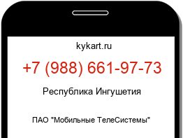 Информация о номере телефона +7 (988) 661-97-73: регион, оператор