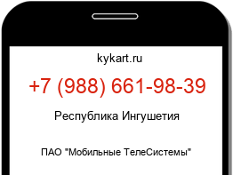 Информация о номере телефона +7 (988) 661-98-39: регион, оператор
