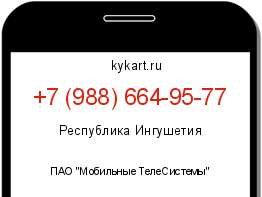 Информация о номере телефона +7 (988) 664-95-77: регион, оператор