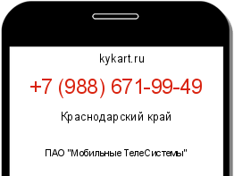 Информация о номере телефона +7 (988) 671-99-49: регион, оператор