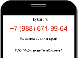 Информация о номере телефона +7 (988) 671-99-64: регион, оператор