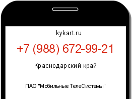 Информация о номере телефона +7 (988) 672-99-21: регион, оператор