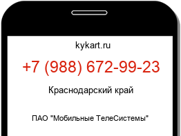 Информация о номере телефона +7 (988) 672-99-23: регион, оператор