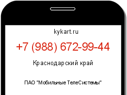 Информация о номере телефона +7 (988) 672-99-44: регион, оператор