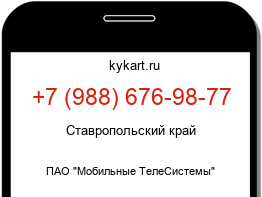 Информация о номере телефона +7 (988) 676-98-77: регион, оператор