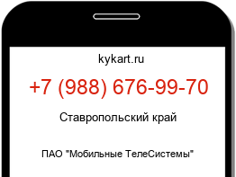 Информация о номере телефона +7 (988) 676-99-70: регион, оператор