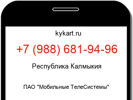 Информация о номере телефона +7 (988) 681-94-96: регион, оператор