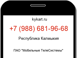 Информация о номере телефона +7 (988) 681-96-68: регион, оператор