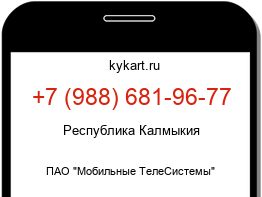 Информация о номере телефона +7 (988) 681-96-77: регион, оператор