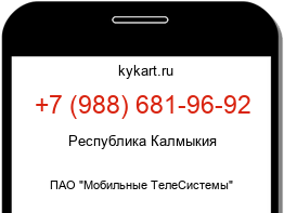 Информация о номере телефона +7 (988) 681-96-92: регион, оператор