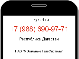 Информация о номере телефона +7 (988) 690-97-71: регион, оператор