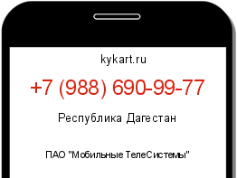 Информация о номере телефона +7 (988) 690-99-77: регион, оператор