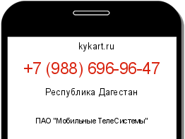 Информация о номере телефона +7 (988) 696-96-47: регион, оператор